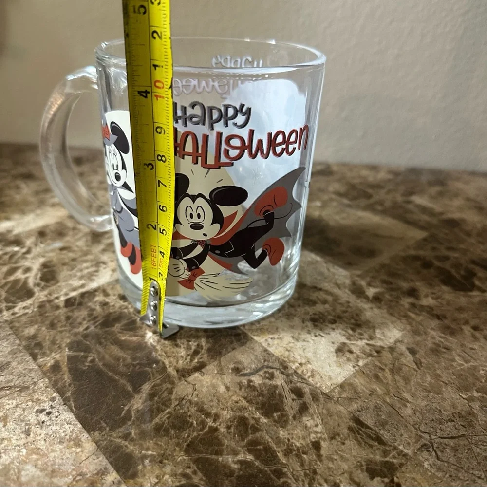 Disney Halloween Glass Mug with Mickey and Minnie